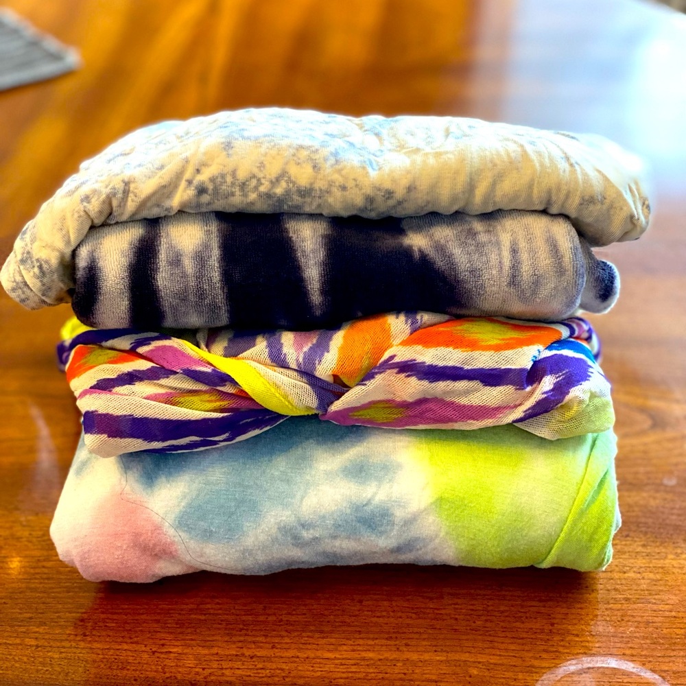 Tie-dye bundle of shirts and maxi skirt